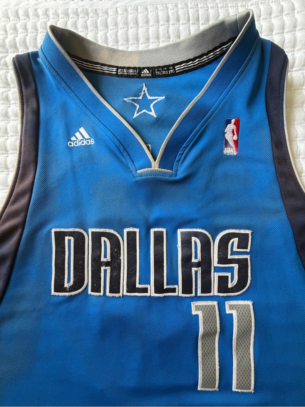 adidas Dallas Blue Basketball Jersey #11 with Gray Accents